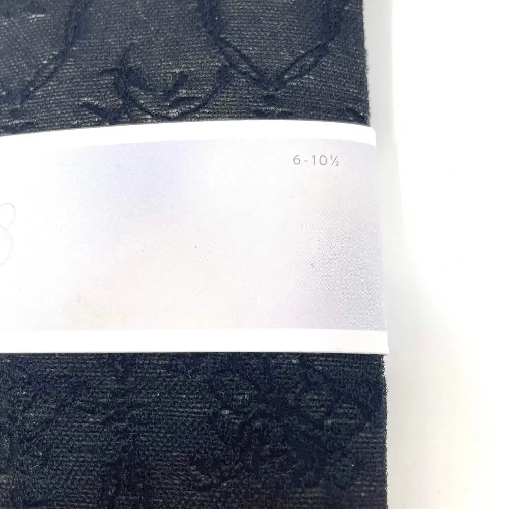 00s CHELSEA 28 NORDSTROM Vintage Black Floral Mesh Socks